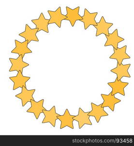 Star in circle shape. Starry border frame icon isolated on a white background.. Star in circle shape. Starry border frame icon isolated on a white background