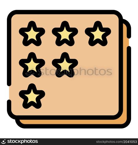 Star rating selection icon. Outline star rating selection vector icon color flat isolated. Star rating selection icon color outline vector
