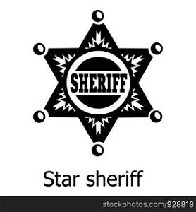 Star sheriff icon. Simple illustration of star sheriff vector icon for web. Star sheriff icon, simple black style