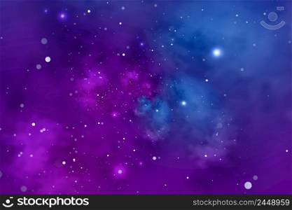 Starry background with blue and violet nebula. Concept for space, astronomy, galaxy, universe