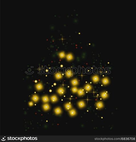 Starry Light Background. Yellow Glowing Stars. Starry Light Background. Yellow Glowing Stars. Speed Motion Effect. Sparcle Glitters