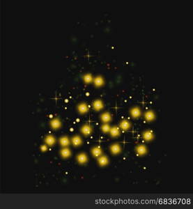 Starry Light Background. Yellow Glowing Stars. Starry Light Background. Yellow Glowing Stars. Speed Motion Effect. Sparcle Glitters