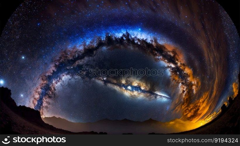 Stars and galaxy outer space sky night universe black background,AI Generated