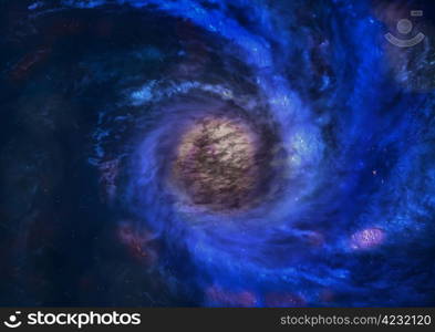 Stars and spiral galaxy in a free space