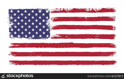 "Stars and stripes. Grunge version of American flag with 50 stars and "old glory" original colors. Vector, EPS 10."