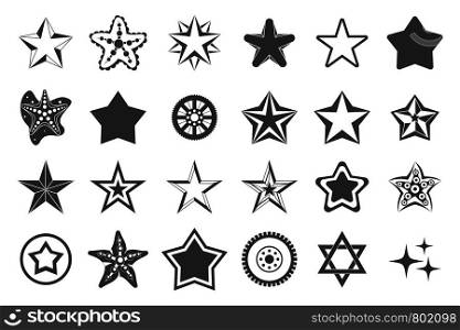 Stars icon set. Simple set of stars vector icons for web design isolated on white background. Stars icon set, simple style