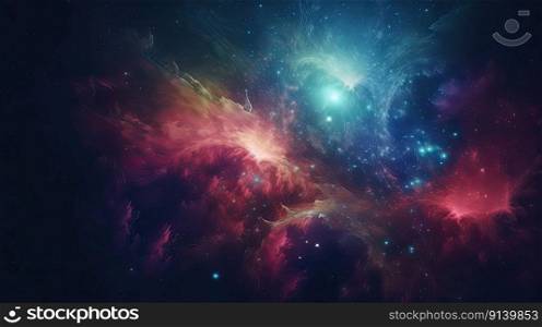 Stars in deep space surrounded by a nebula by generative AI