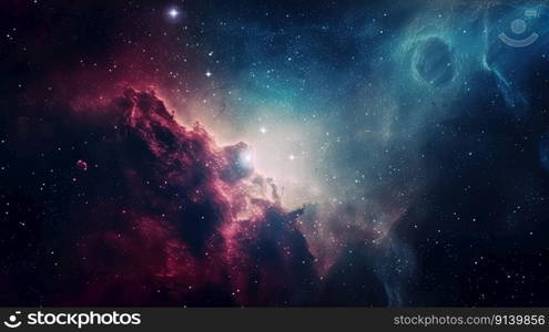 Stars in deep space surrounded by a nebula by generative AI