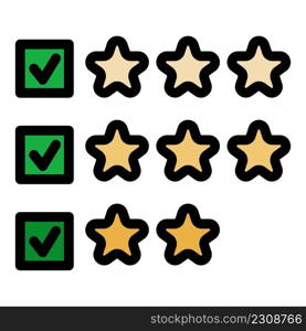 Stars rating icon. Outline stars rating vector icon color flat isolated. Stars rating icon color outline vector