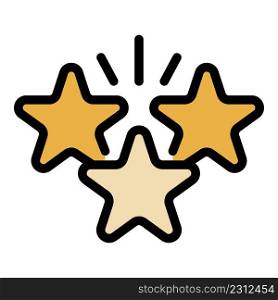 Stars reliability icon. Outline stars reliability vector icon color flat isolated. Stars reliability icon color outline vector