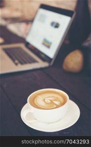 start business work with coffee latte