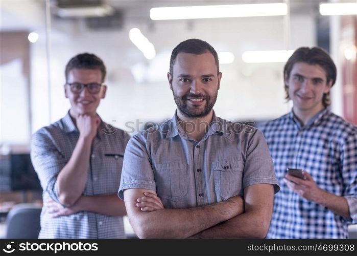 start up business team portrait at modern office interior