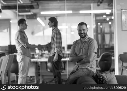 start up business team portrait at modern office interior