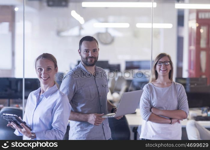 start up business team portrait at modern office interior