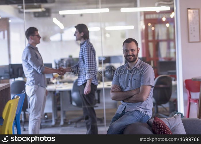 start up business team portrait at modern office interior