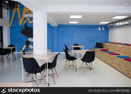 startup business office interior details, bright modern working space