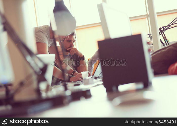 startup business people group working everyday job at modern office