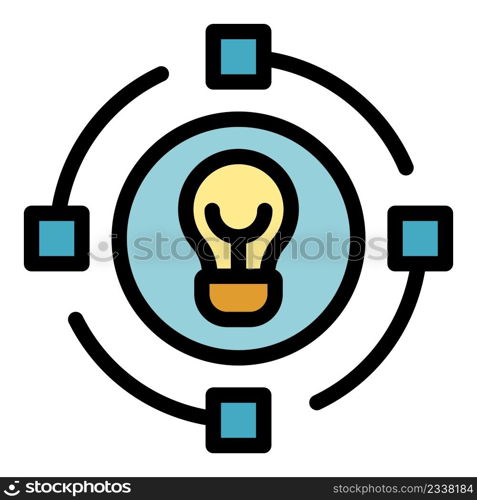 Startup idea icon. Outline startup idea vector icon color flat isolated. Startup idea icon color outline vector