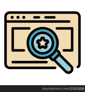 Startup magnifier icon. Outline startup magnifier vector icon color flat isolated. Startup magnifier icon color outline vector