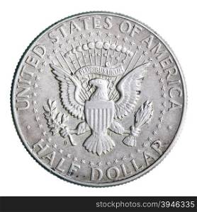 State Emblem of USA on the half dollar coin