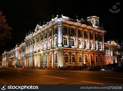 State Hermitage at night (Saint-Petersburg, Russia)