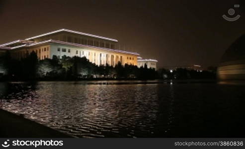 state showplace at night, Beijing, China.