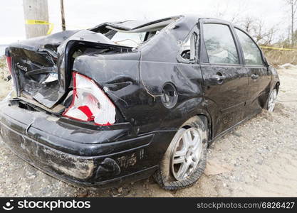 STATEN ISLAND, USA - NOVEMBER 4: The images of devastation caused by the Hurricane Sandy and rescue services response November 4, 2012 on the streets of Staten Island, USA.