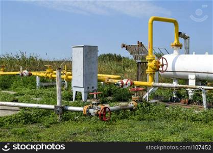 Station for preliminary separation and heating of oil emulsion. Equipment at the oil and gas field.. Station for preliminary separation and heating of oil emulsion. Equipment at the oil and gas field