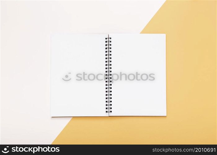 stationery elements with empty opened notepad