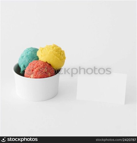 stationery ice cream concept with business card