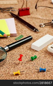 stationery in a mess on the table