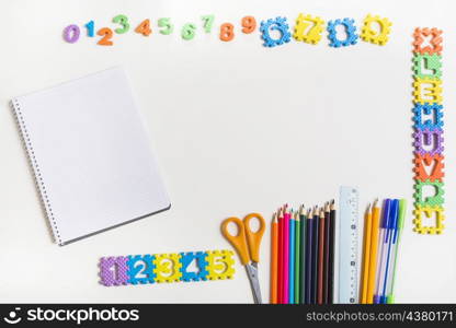 stationery near letters figures