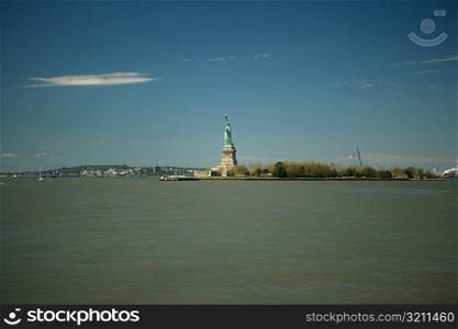 Statue at the waterfront, Statue Of liberty, Liberty Island, New York City, New York State, USA