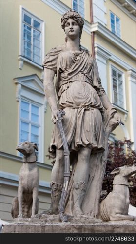 Statue Diana of Versailles. Lvov, Ukraine