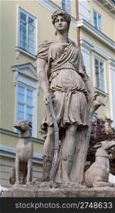 Statue Diana of Versailles. Lvov, Ukraine