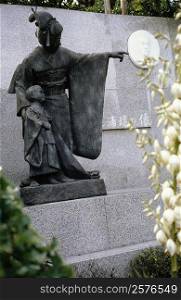 Statue in a garden, Madam Butterfly Statue, Nagasaki, Japan