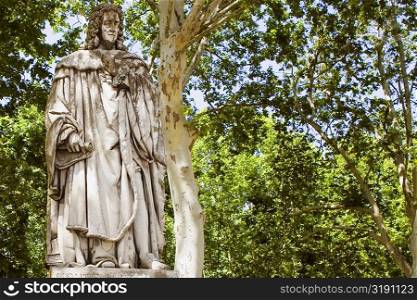 Statue in a park, Montesquieu Statue, Place des Quinconces, Bordeaux, France