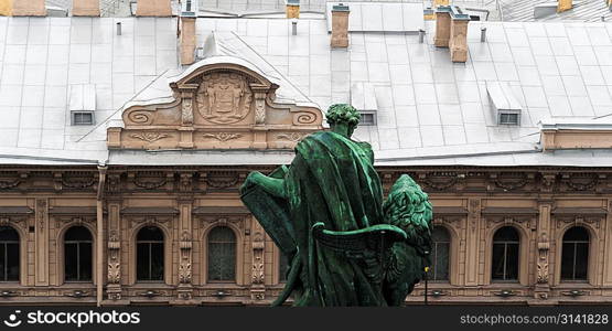 Statue in front of Saint Isaac&acute;s Cathedral, St. Petersburg, Russia