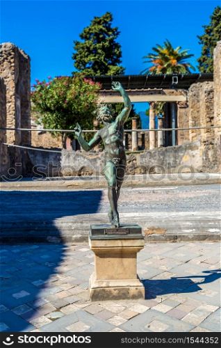 Statue in Pompeii city destroyed in 79BC by the eruption of Mount Vesuvius