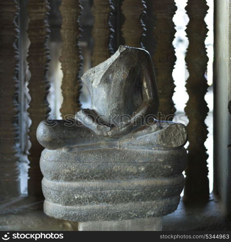 Statue in temple, Krong Siem Reap, Siem Reap, Cambodia