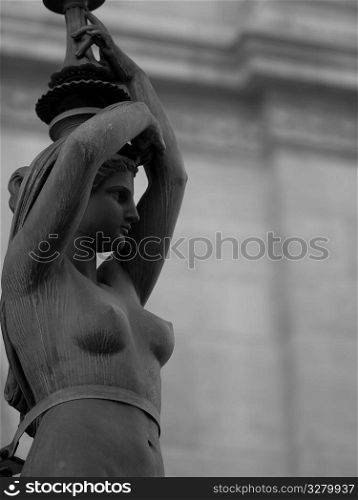 Statue Lamp Posts outside Palais Garnier in Paris France