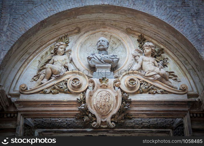 statue memorial in front of the Frauenkirche, Dresden, Germany.. statue memorial in front of the Frauenkirche