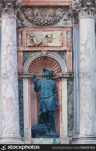 Statue near San Marco Campanile, Venice, Italy&#xA;