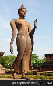 Statue of a deity in the Historical Park of Sukhothai, Thailand