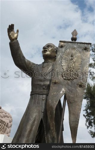 Statue of a man holding a banner, Sanctuary of Atotonilco, San Miguel de Allende, Guanajuato, Mexico