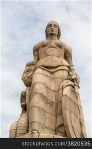 Statue of a woman with a sword and shield on one side and a serpent on the other, erected to commemorate those the Portuguese who died during the first world war ? Maputo, Mozambique