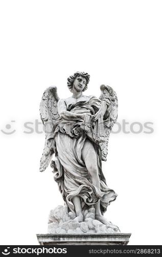 Statue of angel isolated on white background
