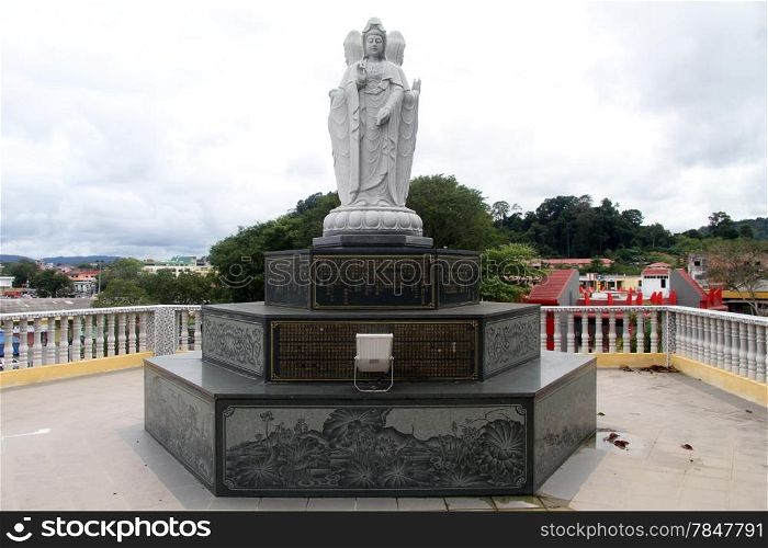Statue of chinese bodhisattva Guanyn in Jerantut, Malaysia