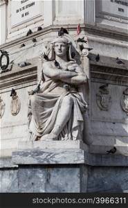 Statue of Dom Pedro IV at Rossio Square, Lisbon, Portugal