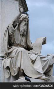 Statue of Ezekiel by Carlo Chelli at the base of the Column of the Immaculate Conception in Rome, Italy